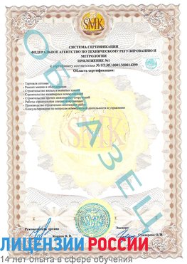 Образец сертификата соответствия (приложение) Липецк Сертификат ISO 14001